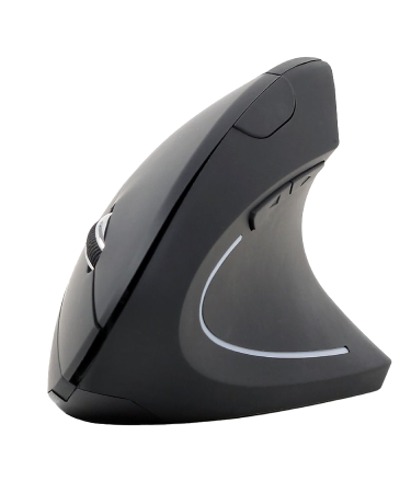 Miš GEMBIRD MUSW-ERGO-01, 6-button wireless optical mouse, black, 800-1200-1600 DPI, MUSW-ERGO-01