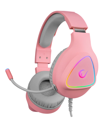 Slušalice sa mikrofonom gaming RAMPAGE M7 MONCHER pink, RGB LED, USB 7.1