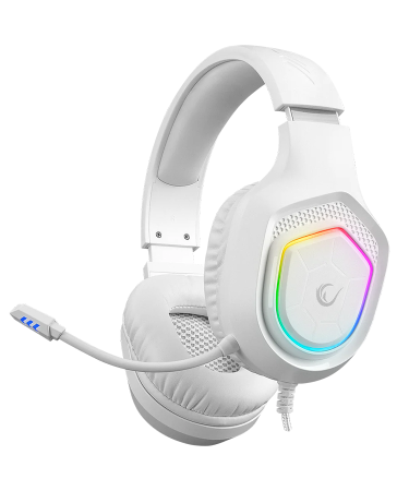 Slušalice sa mikrofonom gaming RAMPAGE RM-K90 VECTOR white, RGB LED, Type-C, 40533
