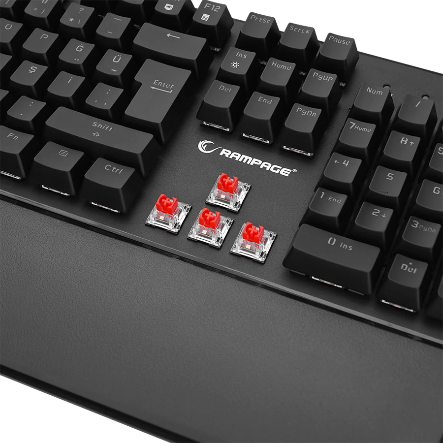 Tastatura gaming RAMPAGE KB-R86 UMBRA Black USB Rainbow Illuminated Red Switch US Layout Mechanical, 40385 - Image 6