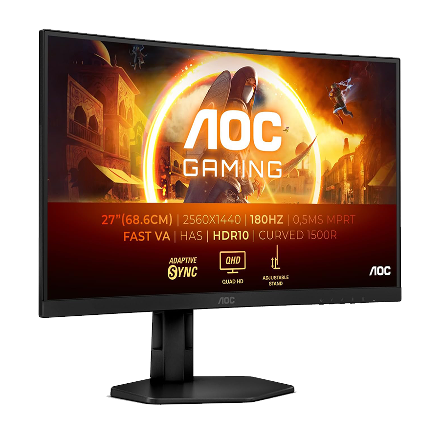 MONITOR AOC 27" CQ27G4X Zakrivljeni 180Hz QHD Gaming 2560x1440 ,0.5ms. HDMI, DP, Full Ergo, Black.3godGAR