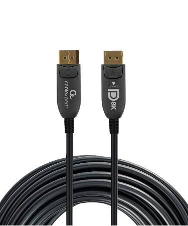 DisplayPort kabal 20m GEMBIRD, muški DisplayPort na muški DisplayPort Active Optical (AOC) 8K AOC Premium Series, CC-DP8K-AOC-20M