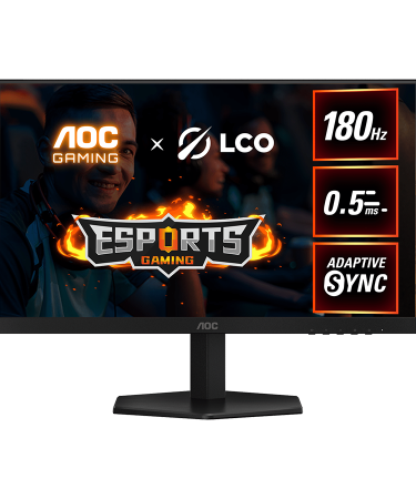 MONITOR AOC LED 24G42E 23.8" Fast IPS Gaming 180Hz 1920x1080 (FHD) Adaptive Sync 0.5ms 300 cd/m2 1000:1 HDMI 2.0, DisplayPort 1.4, Tilt VESA