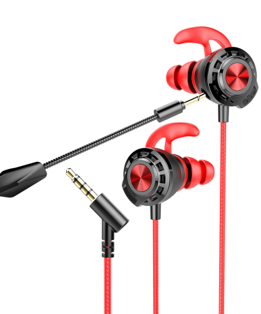 Slušalice sa mikrofonom gaming RAMPAGE RM-K36 PROUD 3.5mm Gaming Red In-Ear Headphone, dual Mic, Detachable long mic, 35238