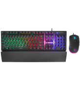 Tastatura + miš gaming RAMPAGE KM-RX7 FORTUNA Rainbow Backlit FULL SIZE US/ENGLISH Layout 6400 dpi Mouse COMBO SET, 39908