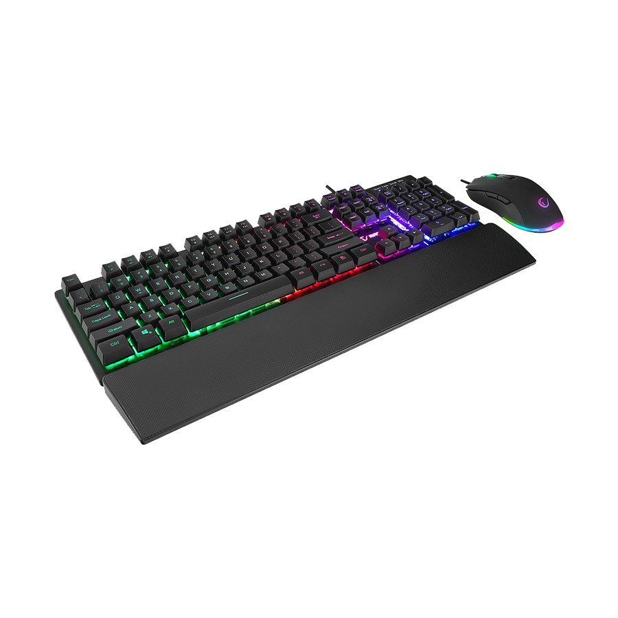 Tastatura + miš gaming RAMPAGE KM-RX7 FORTUNA Rainbow Backlit FULL SIZE US/ENGLISH Layout 6400 dpi Mouse COMBO SET, 39908 - Image 2