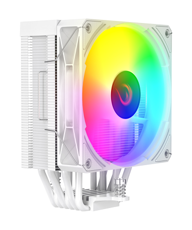 CPU hladnjak RAMPAGE OCTAGON C70 White 63CFM 12cm ARGB Temperature Display AM5/LGA1700 Compatible Air Cooled CPU Fan 41403