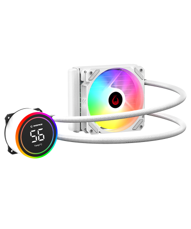 CPU hladnjak AIO Liquid gaming RAMPAGE HELIOS C13 White 12cm Fan Temperature Display Intel LGA1700/AMD AM5 ARGB 120mm Liquid Cooling CPU Fan, 40916