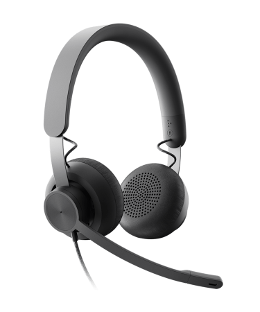 Slušalice sa mikrofonom Logitech Zone Wired MSFT Teams USB black MICROSOFT CERTIFIED, USB-C, USB-A adapter included, 981-000870