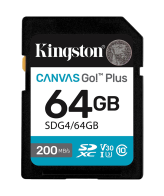 SD card Kingston 64 GB SDG4/64GB  SDXC,r/w:200/100MB/s, DSLRs, mirrorless cameras, 4K video