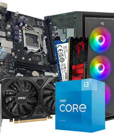 GNC GAMER HYDRA i3-10105 3.70GHz, MB H510, RAM 16GB, 1TB NVMe SSD, RTX 3050 6GB, PSU 500W, GAMING Kućište