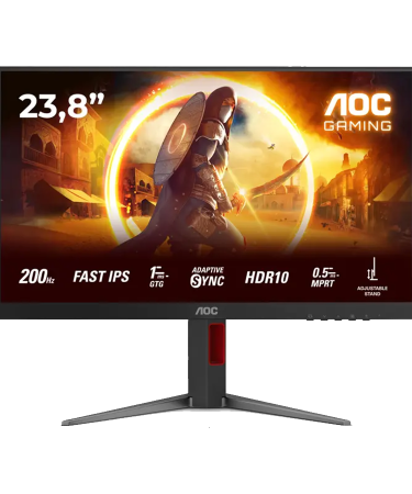 MONITOR AOC Gaming 24G4HA 24" 200Hz Fast IPS, 1920x1080 FHD, 0.5ms MPRT / 1ms GtG, 1000:1, 178/178, 2xHDMI 2.0 / DP 1.4 / Audio Out + 2x2W, Full Ergo,