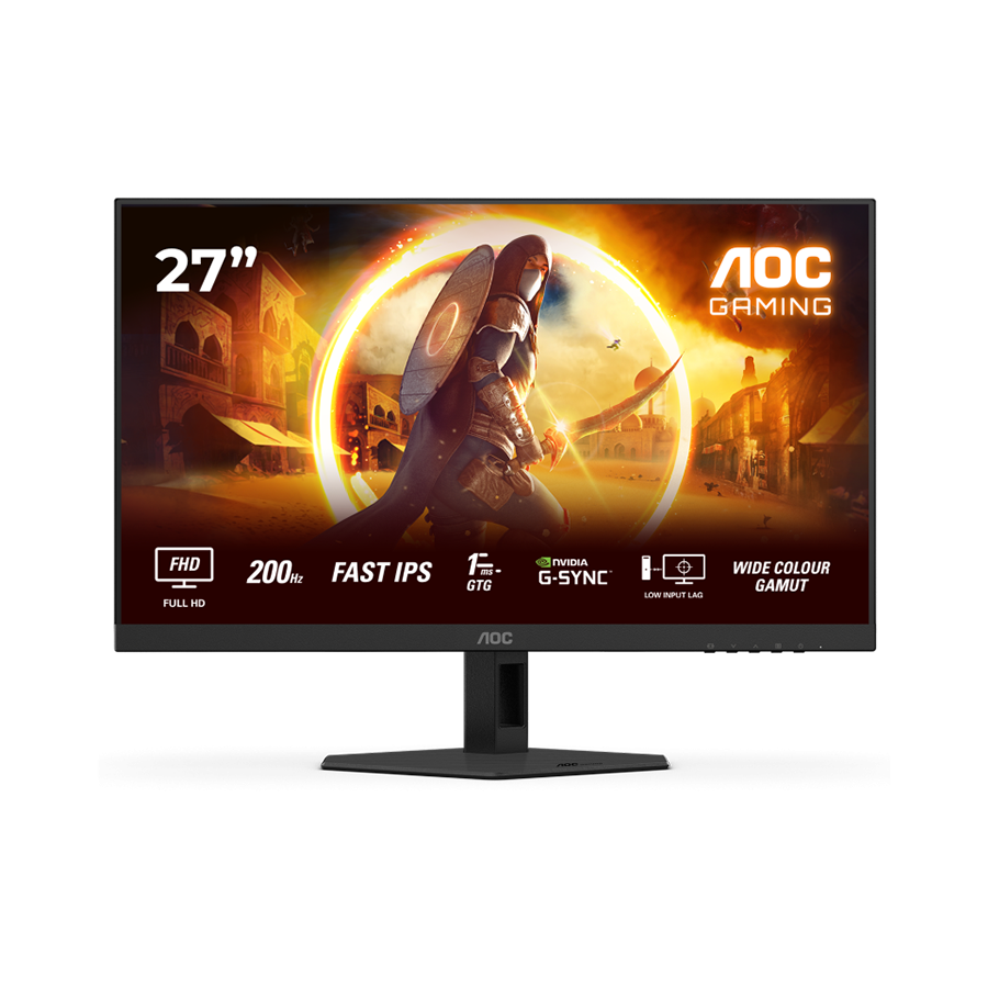 MONITOR AOC Gaming 27G4HRE 27" Fast IPS, 1920x1080, 200Hz, 0.5ms MPRT (1ms GtG), 300 cd/m2, 1000:1, Adaptive Sync, G-Sync Compatible, HDR10, 2x HDMI,