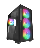 Kućište gaming RAMPAGE CRAFT CRUISER V1 Mesh Tempered Glass Black 4*14cm RGB Fan Hub Controller TYPE-C E-ATX Big-T, 40412