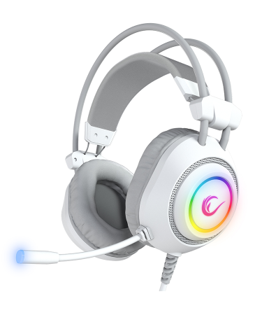 Slušalice sa mikrofonom gaming RAMPAGE RM-K19 RAGING PLUS White USB 7.1 Surround RGB LED Gaming Headset with Microphone, 40176