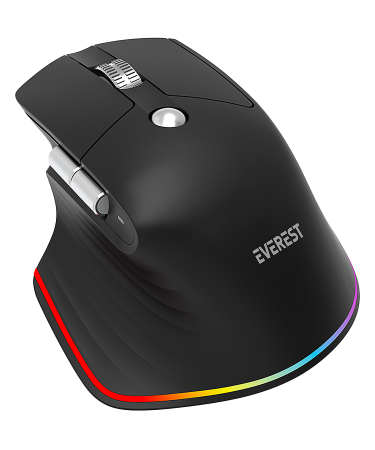 Miš Everest SMW- 178 Handy 2in1 Bluetooth 2,4GHz Black Rechargeable 4000 DPI Horizontal/Vertical Wheel Ergonomic RGB Mouse, 41042