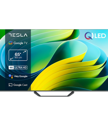 TESLA QLED TV 65" Q65E655GUS UHD Google TV, DVB-T/T2/C/S/S2;HDMIx3:USBx2:CI;2x12W Box Zvucnici