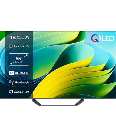TESLA QLED TV 55" Q55E655GUS UHD Google TV, DVB-T/T2/C/S/S2;HDMIx3:USBx2:CI;2x12W Box Zvucnici