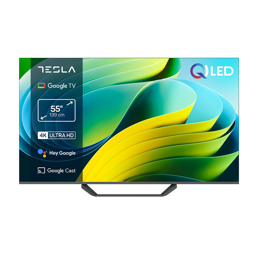 TESLA QLED TV 55" Q55E655GUS UHD Google TV, DVB-T/T2/C/S/S2;HDMIx3:USBx2:CI;2x12W Box Zvucnici