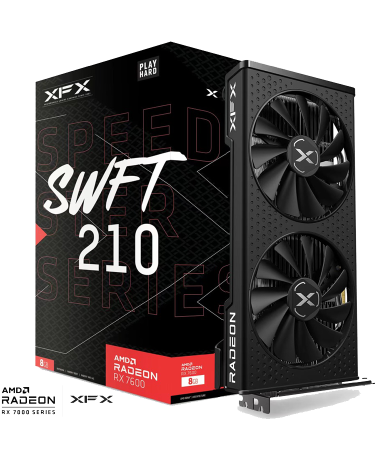 VGA XFX SPEEDSTER SWFT 210 AMD Radeon RX 7600 8 GB GDDR6 128-bit HDMI 3x DP RX-76PSWFTFY