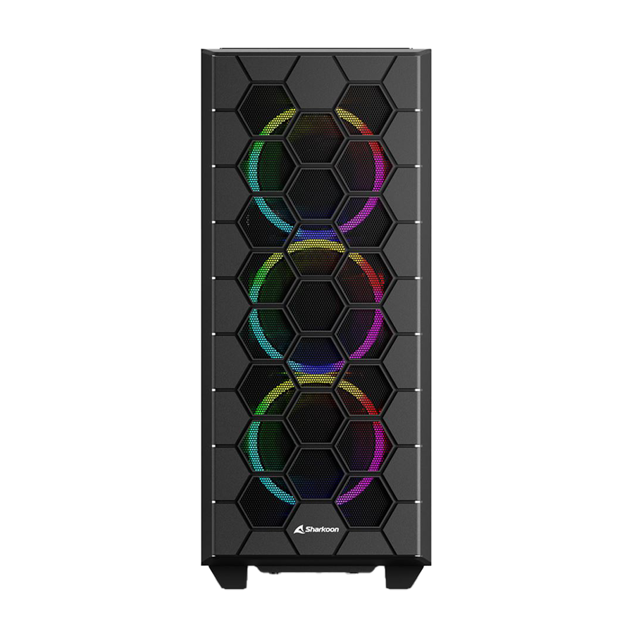 Kućište SHARKOON gaming, RGB HEX bk ATX, Tempered Glass, ventilator 4x120mm, black - Image 2