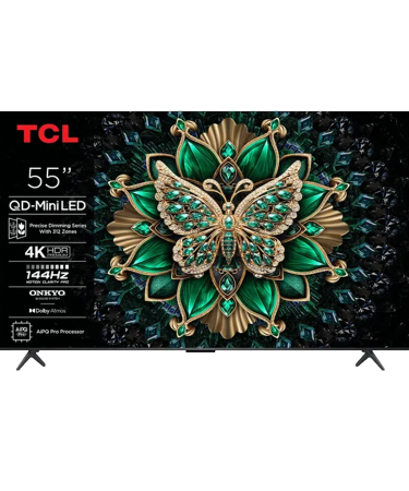 TCL 55"C6K 4K QD-Mini LED TV 144Hz Google TV; Game Master; Dolby Atmos; Onkyo 2.1; HDR Premium, 55C6K