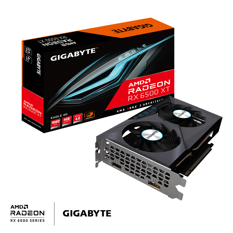 Gigabyte VGA RX 6500 XT Eagle; 4GB GDDR6 64bit; HDMI,DP; GV-R65XTEAGLE-4GD G1