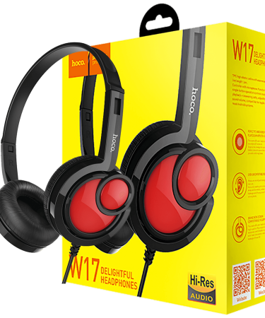 hoco. Slušalice sa mikrofonom, 3.5 mm, dužina kabela 1.5 met, crna - W17 Delightful Headphones MIC BK