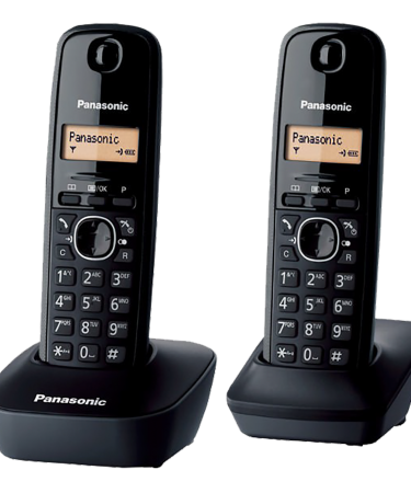 Panasonic Telefon bežični, DUO DECT, 1.25" LED display, crna boja - KX-TG1612FXH