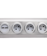 home Strujni razdjeljnik sa 3 utičnice + USB, INOX - KNV 03/USB