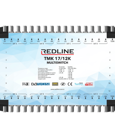 REDLINE Multišalter 4 satelita na 12 utičnica,kaskadni(bez adaptera) - TMK 17/12K