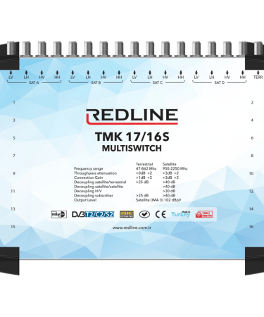 REDLINE Multišalter 4 satelita na 16 utičnica - TMK 17/16S