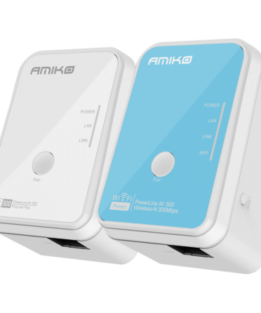 Amiko Mrežna strujna utičnica 500 Mbps, LAN / WiFi, set - PLN-502W
