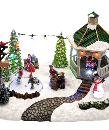 home Dekorativna LED rasvjeta,  diorama, klizalište sa djecom - DRM 11