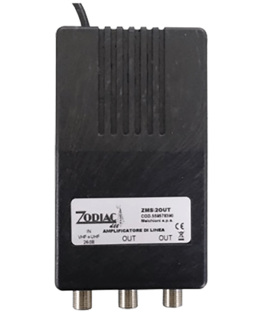 ZODIAC Pojačalo antensko, 1 ulaz 2 izlaza, 20/20dB - ZMS /2OUT
