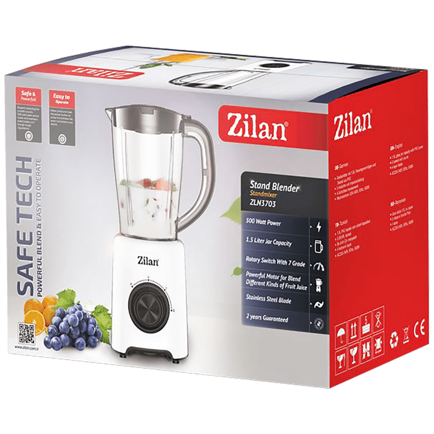 Zilan Blender zapremina 1.5 lit., 500 W, 2 brzina + pulse - ZLN3703 - Image 2