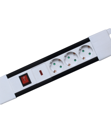home Produžni kabl, 3 utičnice, prekidač, 1,5mm², 2 met, bijeli - NVP 03K/WH