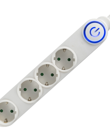 home Produžni kabl, 4 utičnice, 3 x 1,5 mm², 5 met., bijeli - NV 04TK-5/WH/1.5