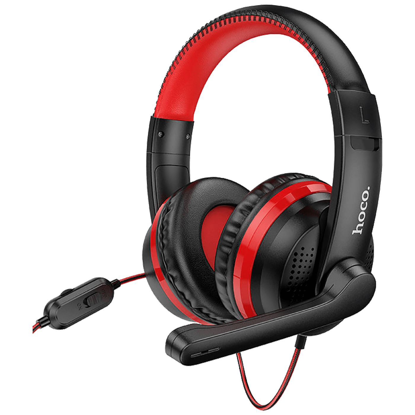 hoco. Slušalice sa mikrofonom, gaming, 3.5 mm, crvena - W103 Magic tour, Red - Image 2