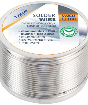 home Tinol za lemljenje, Ø1.0 mm, 100g - SWCU 1/100