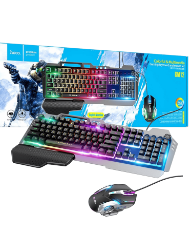 hoco. Tipkovnica+miš, gaming set, RGB osvjetljenje, USB - GM12