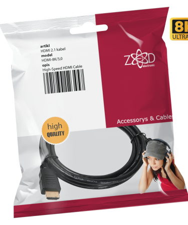ZED electronic HDMI 2.1 kabl, 4K/120p ili 8K/60p, 48 Gbps, dužina 3,0 met. - HDMI-8K/3,0