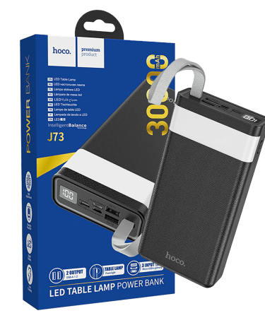 hoco. Punjač prijenosni sa lampom, Hoco j73, 30000mAh, 2A / 2A - J73 Powerful, Black