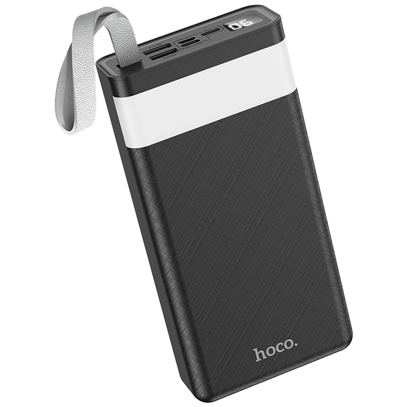 hoco. Punjač prijenosni sa lampom, Hoco j73, 30000mAh, 2A / 2A - J73 Powerful, Black - Image 4