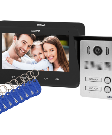 Orno Video interfon 2 x 7", 8 x RFID Tag, set, Indi Multi N - OR-VID-VP-1071/B