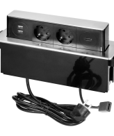 Orno Produžni kabel sa 2 x Schuko,2 x USB utičnice,HDMI,ugradbena - OR-GM-9016(GS)/B-G