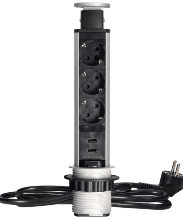 Orno Produžni kabel sa 3 x Schuko utičnice + 2 x USB, ugradbena - OR-AE-1349(GS)