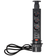 Orno Produžni kabel sa 3 x Schuko utičnice + 2 x USB, ugradbena - OR-AE-1349(GS)/B