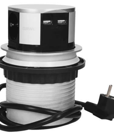 Orno Produžni kabel sa 3 x Schuko utičnice + 2 x USB, ugradbena - OR-AE-1342(GS)