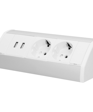 Orno Produžni kabel sa 2 x Schuko utičnice, 2 x USB, ugradbena - OR-GM-9003/W-G(GS)